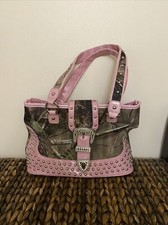 Real Tree Pink Camo Bag With Rhinestone Buckle. New Without Tags