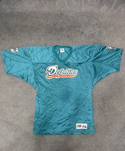 VINTAGE 90s MIAMI DOLPHINS JERSEY Majestic Play Football NFL Made In U