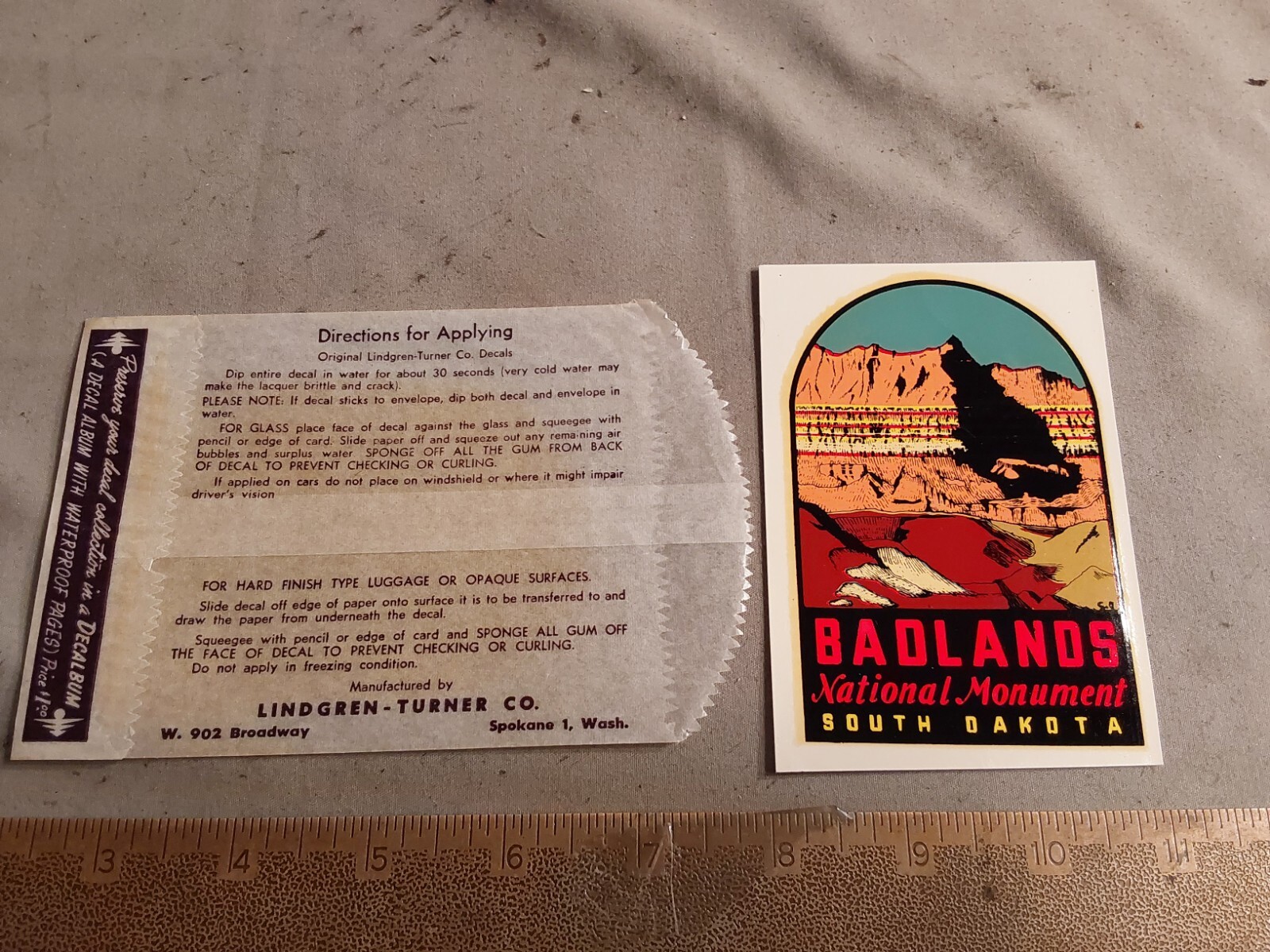 Vintage Badlands South Dakota Luggage Bumper Decal Transfer Sticker-image