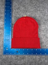 Beanie Toque Youth Boys One Size Red Knit 100 Acrylic Winter Ski Skater Outdoor