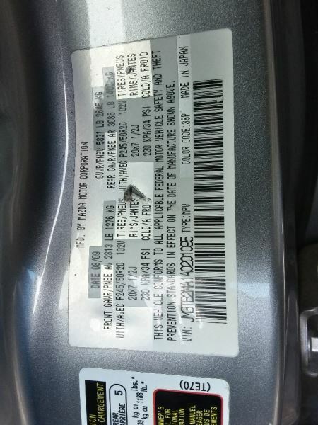 Fuse Box Engine Without Tow Package Fits 10-12 MAZDA CX-9 335488