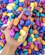 Tumbled Crackle Quartz Stones Colorful Crystal Bulk Assorted Polished Gemstones