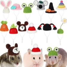 2PCS Wool Parrot Hats Knitted Animal Outfit Suit New Snake Hat  Small Pet