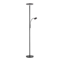 Led Deckenfluter Stehleuchte Flexible Leseleuchte Schwarz, Warmweiß Touchdimmer