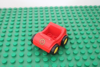 Duplo Vehicle Race Car Sedan Small Go Kart Red Short #1 2937 Wagon Black Tires