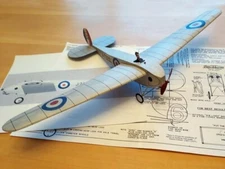 Avro 560 Rubber Power 18" WS RC Model Airplane Plans Templates PDF on USB