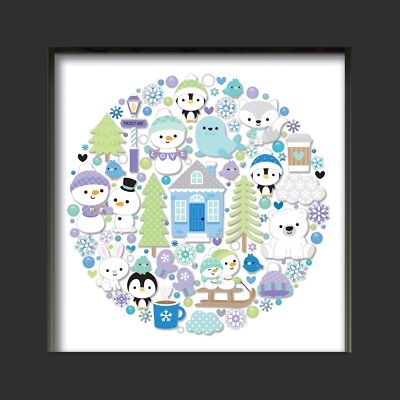 Doodlebug Design Shadow Box Insert Kit-Snow Much Fun