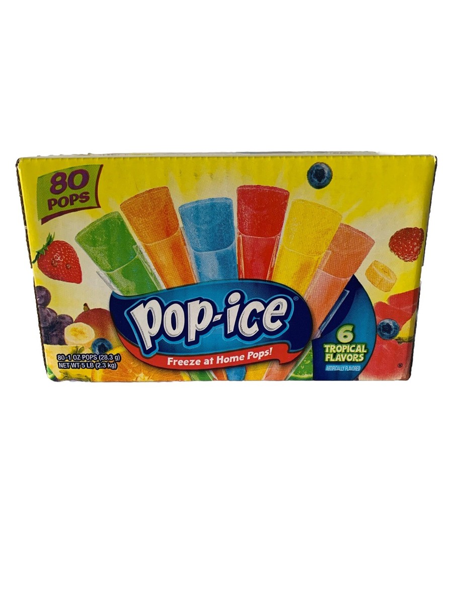 Pop-Ice Freezer Pops 80 Count 1 Ounce 6 Tropical Assorted
