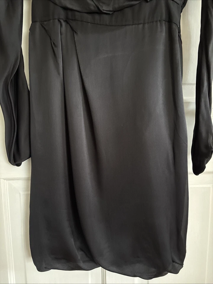 VTG Nina Ricci Black Silk Pencil Dress LBD 1980-1990s France Size 40 XS S - Image 4 of 4
