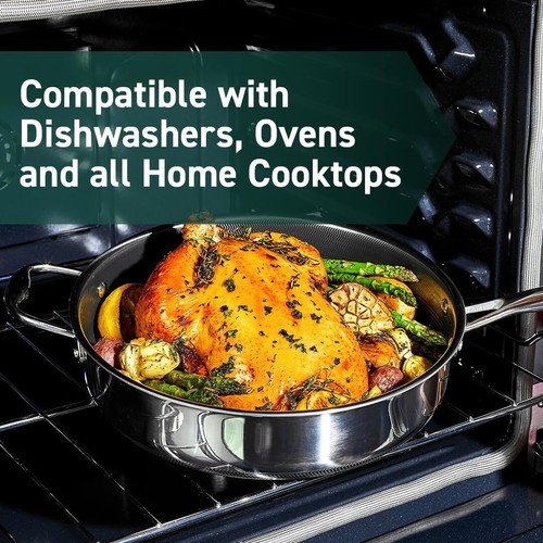 HexClad Hybrid Nonstick 3.3 Qt Deep Sauté Pan and Lid, Dishwasher ,new product - Picture 5 of 6