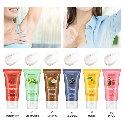 Body Odor Remover Cream 73ml Fruit Scent Invisible Cream Tube Non-Greasy Efficie - Foto 2 di 18