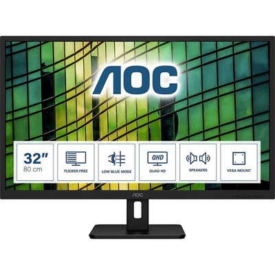 AOC Essential-line Q32E2N 32'' Class WQHD LED Monitor - 16:9 - Non-glossy Black