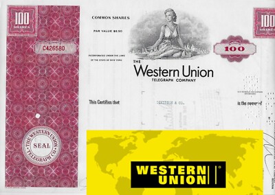 WESTERN UNION *NUMBER ONE IN CURRENCY TRANSFERS * ORIGINAL STOCK £