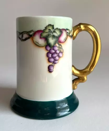 Vintage JP Limoges France Hand painted Grapes & Leaves Porcelain Stein Mug