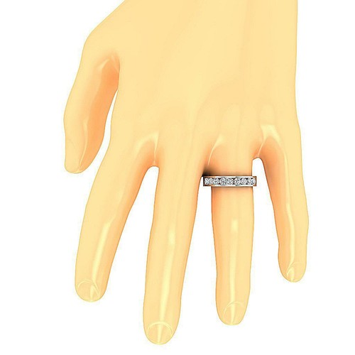 VS1 E Engagement Wedding Ring Band 1.20 Ct Real Diamond 14K Yellow Gold 4.30MM - Picture 7 of 8