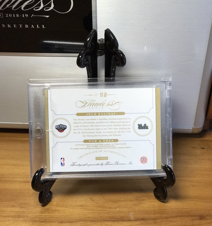 Jrue Holiday 2014-15 impecable ahora y entonces automático/20 juego raro como nuevo a gema graduable Foto 2 de 4