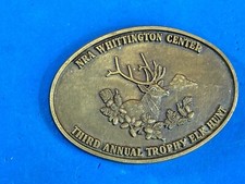 NRA National Rifle Association Whittington Trophy Elk Hunt Vintage Belt Buckle
