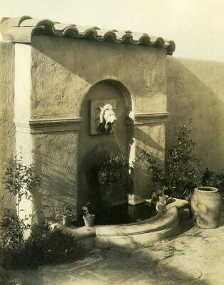 USA Kalifornien Palos Verdes Halbinsel Haus Brunnen altes Foto 1920er