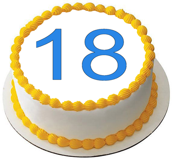 18th Happy Birthday 7.5 PREMIUM Edible RICE CARD Cake Topper D2