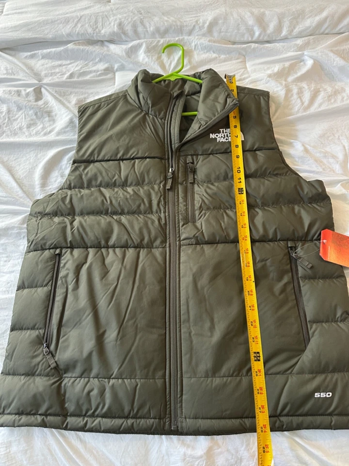 Chaleco de plumón The North Face para hombre talla grande verde topo relleno 550 Foto 4 de 4