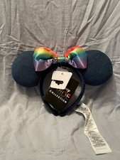 NEW Disney Pride Collection Rainbow Minnie Mouse Bow Ears Headband