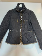 Just Cavalli Black Short Coat Size 40 /xs With Gold Chain/vintage/used