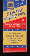 1940s Thiel & Welter Lowe Brothers Paints Since 1870 Phone 40 Bellingham WA MB
