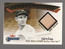 2001 Fleer Ted Williams Famers Lumber 27/100 Game Used Bat SP HOF Boston Red Sox