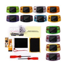 GBA 10 Levels Brightness V2 IPS Backlight LCD Mod  Pre- Cut shell w/Red Button
