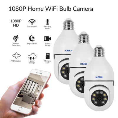 3X 360° 1080P IP E27 Light Bulb Camera wifi IR Night SmartHome Wireless Security