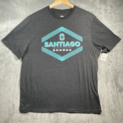 Santiago Sharks SHS T-Shirt Men's Large Gray Pel Athletics Short Sleeve Graphic