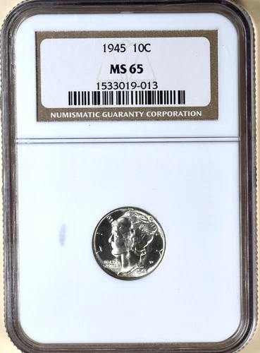1945 Mercury Dime NGC MS65