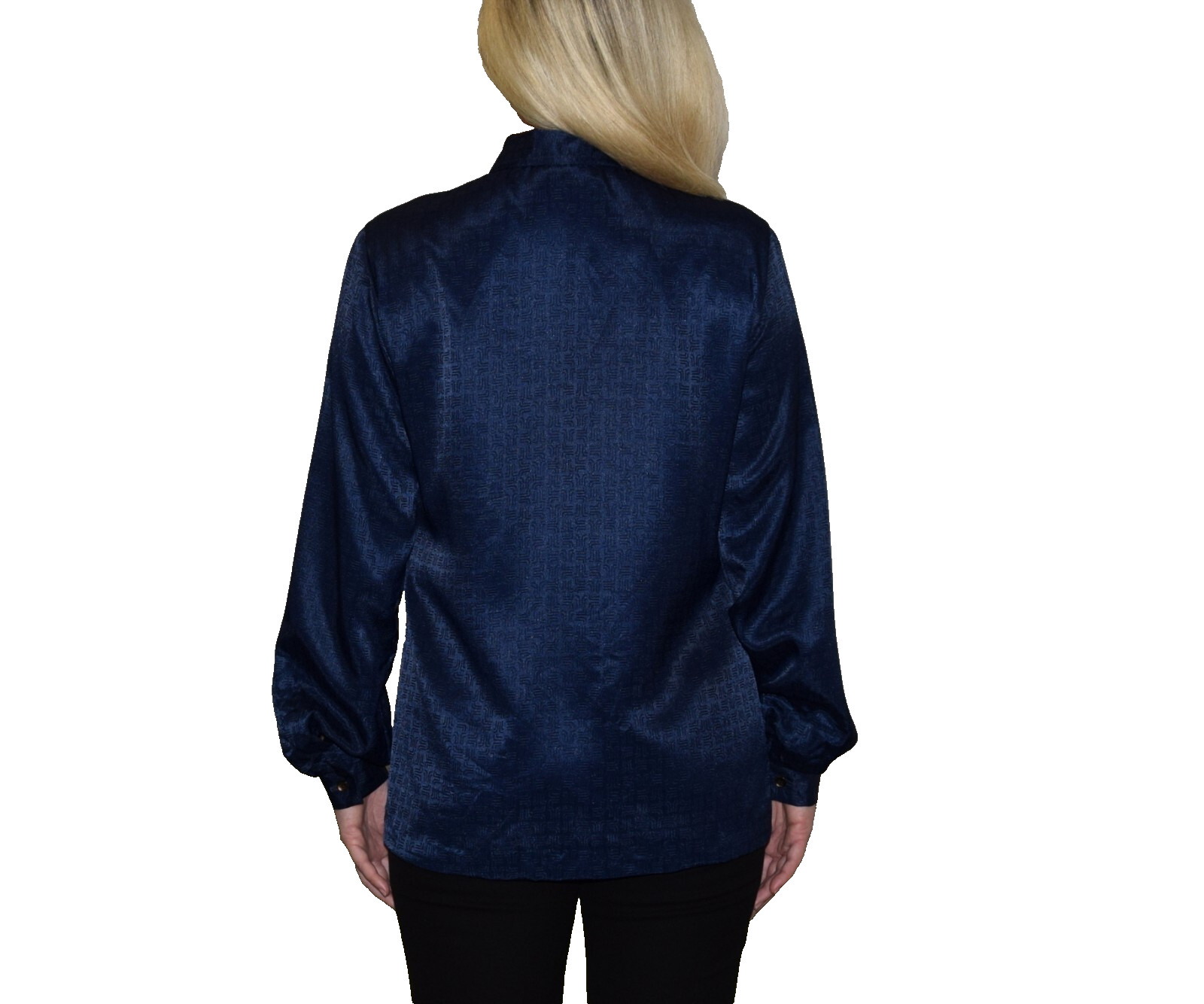 WOMEN'S VINTAGE LANVIN BLOUSE SHIRT JL MONOGRAM SIZE 6 (S-M) P2P 19" MADE IN USA