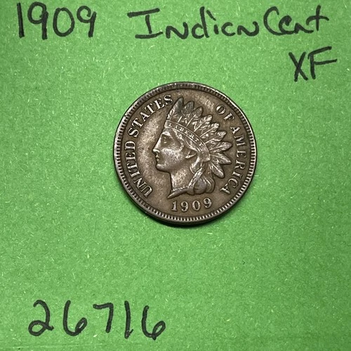 1909 Indian Head Cent / Penny 1c Xf Extra Fine