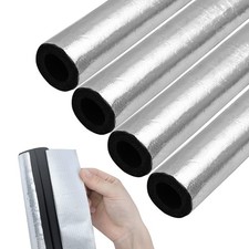 8PCS Pipe Insulation Foam Tube Self Adhesive Exterior Water Silver