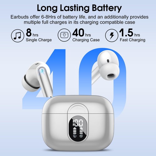 Wireless Earbuds, Bluetooth Headphones HiFi Stereo, 40H Playtime in-Ear Earbu... - Picture 4 of 8