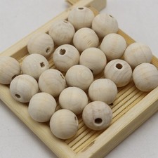 100 Natural Untreated Plain Wood Round Beads 12mm DIY Jewelry Making Kids Crafts