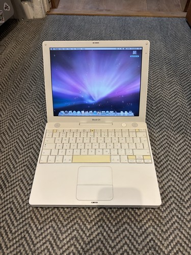 Apple iBook G4 12” A1054 2004 Retro PowerPC Laptop. No Batt PowerBook ...