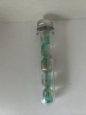 Role 4 Initiative Diffusion Arch'd4 Dice RPG & D & D - Aqua Gold (Tube Of 5)
