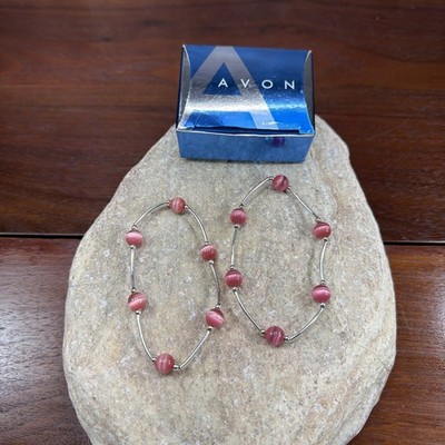Avon Cat s Eye Pink Duo Bracelet set NIB
