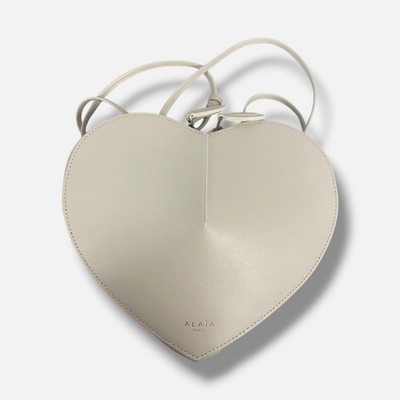 ALAIA Women's White Le Coeur Leather Crossbody Bag