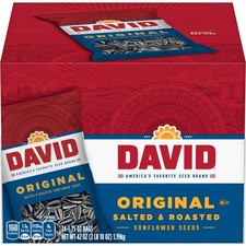 DAVID Sunflower Seeds, Original Flavor, 1.75 oz. (Pack of 24) 42.0 oz