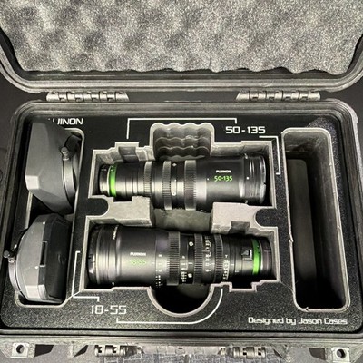 Fujinon MK Cine Zoom Lens E Mount 18-55, 50-135mm T2.9 with Jason cases case