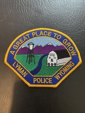 Lyman Wyoming WY Police Patch POP 2100
