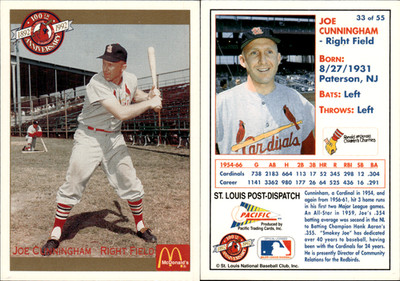 1992 Pacific McDonald's St. Louis Cardinals #1-55 ~ Choose Your Card