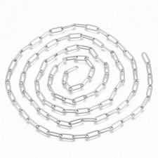 1xStainless Steel Textured Paperclip Shape Chain Cable Soldered Link for Jewelry