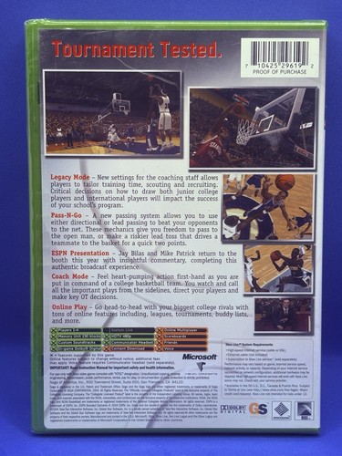 Xbox ESPN College Hoops 2K5 New Sealed - Picture 2 of 5