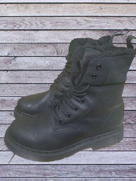 Men Dr. Martens Boots Black Leather 39 #7KL7