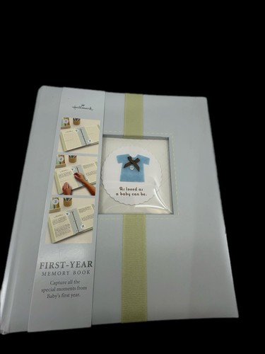 Hallmark First-Year Memory Book Baby Boy Blue – “As Loved As a Baby Can Be” New - Picture 1 of 16