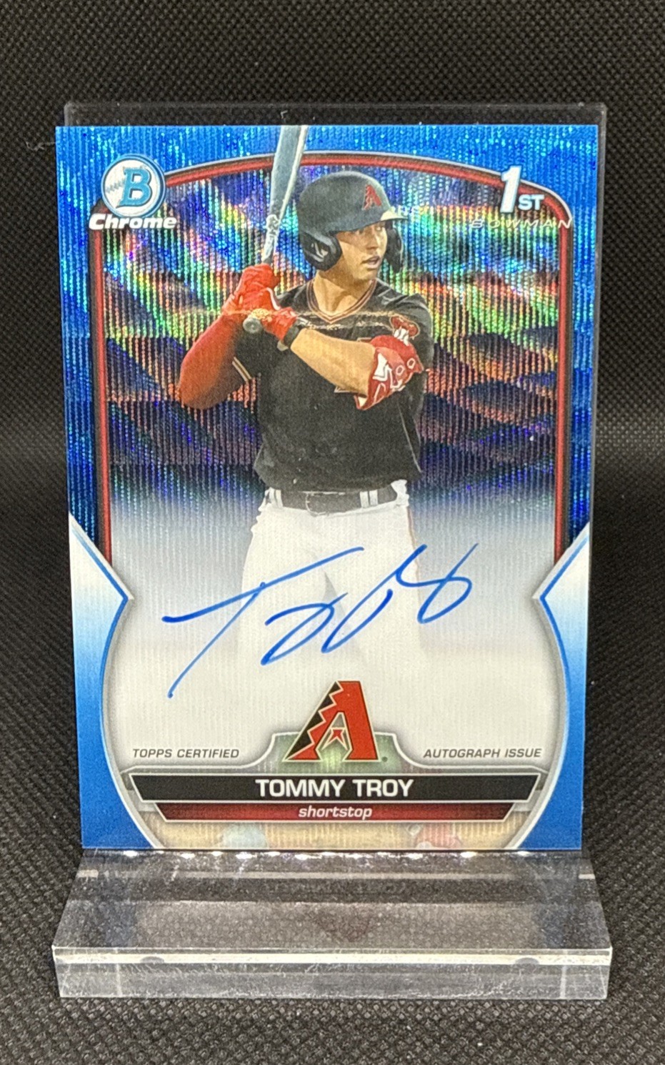 2023 Bowman Draft Sapphire 1ST RC Chrome Auto /199 Tommy Troy AZ 4TH TopProspect